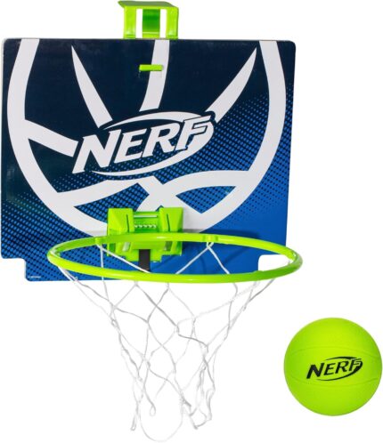 Nerf Nerfoop - The Classic Mini Foam Basketball and Hoop - Hooks On Doors - Indoor and Outdoor Play