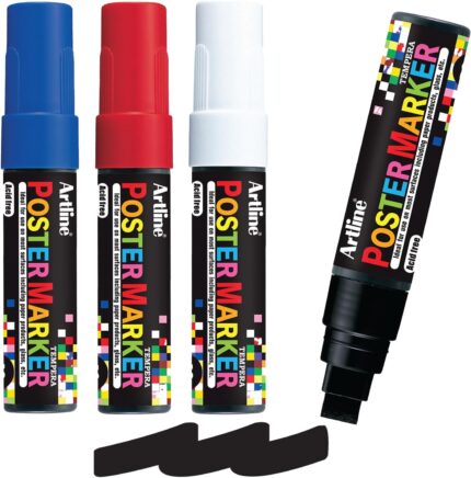 Shachihata Artline 12mm Chisel 4pk Poster Markers (Primary) EPP-12 47319